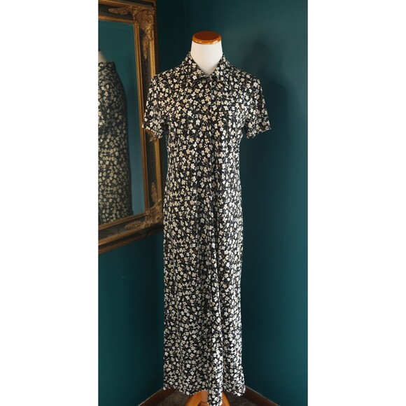 Vintage 90s Villager Floral Ditsy Button Down Maxi Dress Whimsigoth Cottagecore - Picture 10 of 14